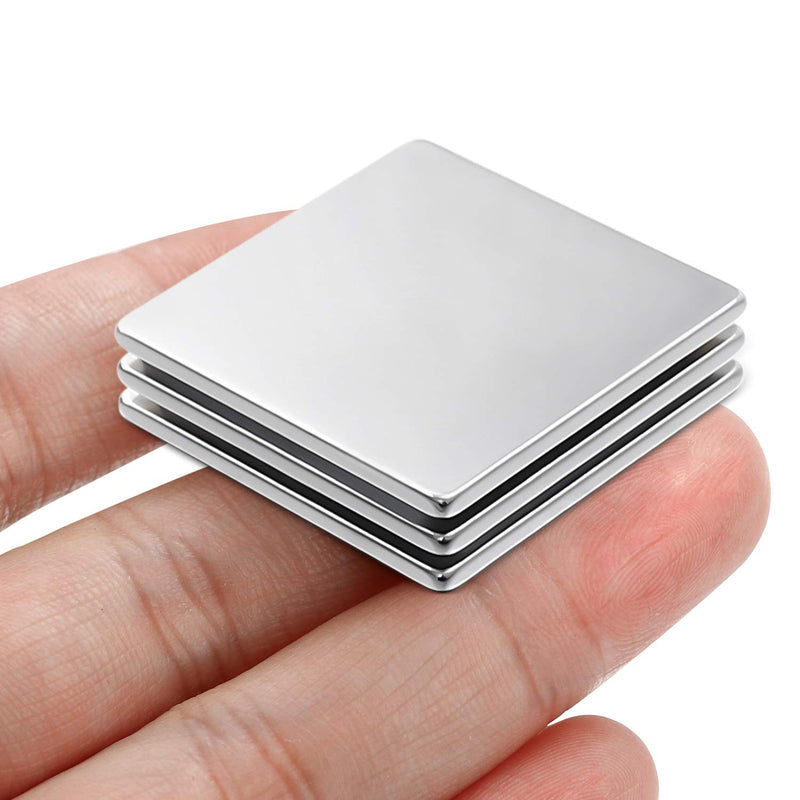 LOVIMAG Powerful Neodymium Square Magnets, Strong Permanent Rare Earth Magnets with Adhesive Sheets for Fridge, DIY, Building, Science, Office,etc, 1.26 inch x 1.26 inch x 0.08 inch, Pack of 3 - LeoForward Australia