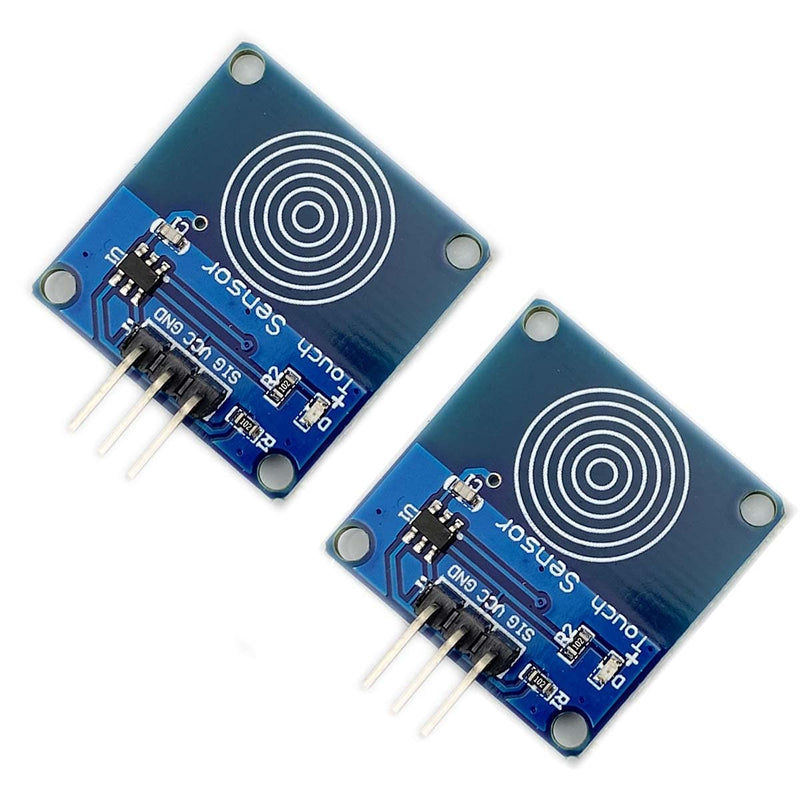  [AUSTRALIA] - Kiro&Seeu 2PCS TTP223 Digital Touch Sensor Capacitive Switch Button Module Compatible with Ar-duino PIC DIY TTP223B, TP223B-MD-2P