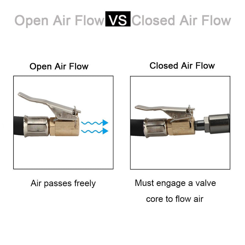 Senzeal 2X Tire Inflator Valve Connector 8mm Open Flow Air Chuck with Lock - LeoForward Australia