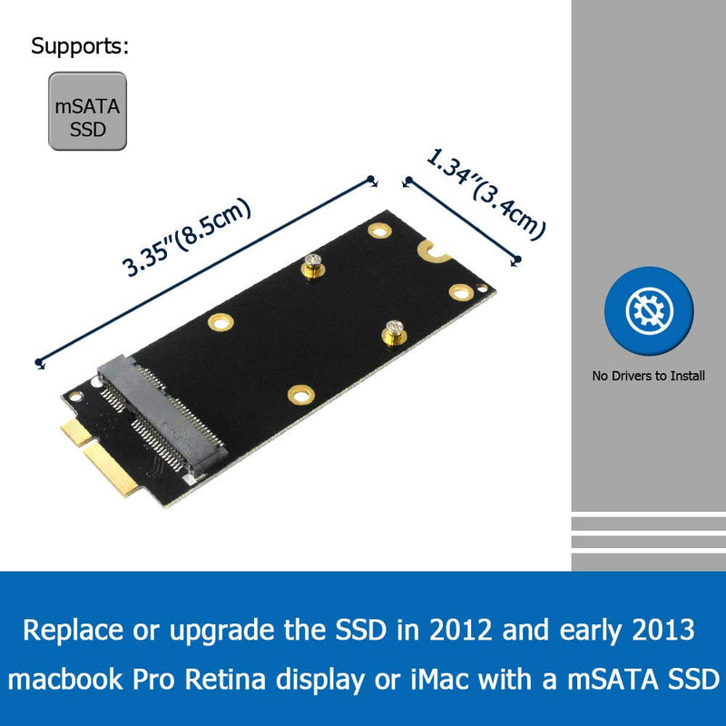 GODSHARK mSATA to A1398 A1425 (2012 & Early 2013) Adapter for MacBook Pro Retina SSD Replacement, Mini PCIe SATA SSD Converter Card - LeoForward Australia