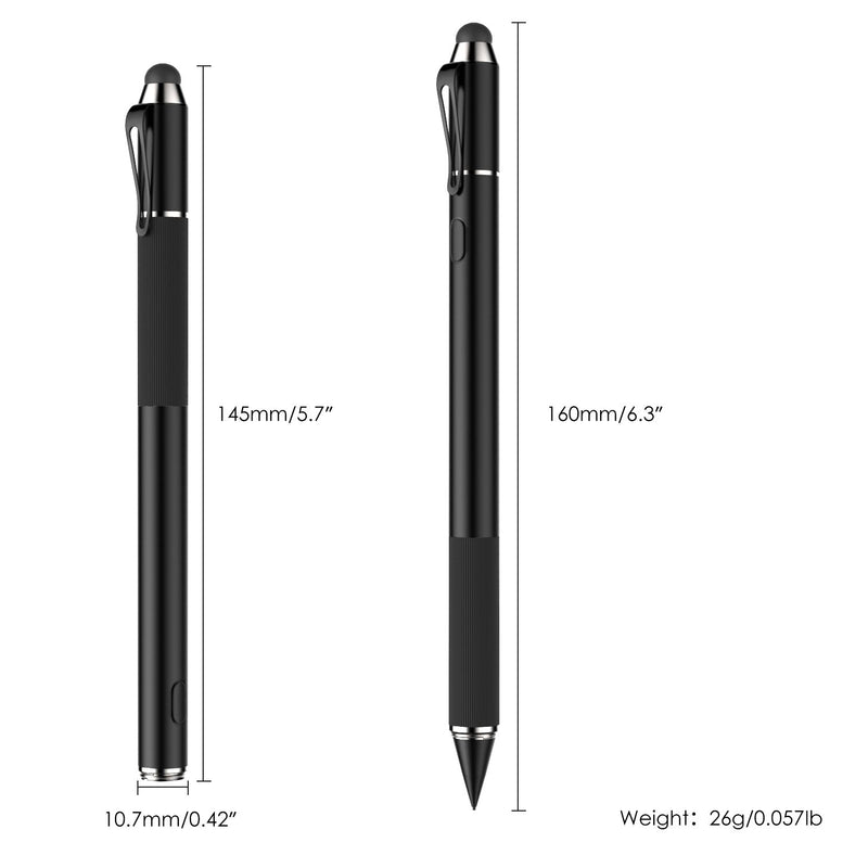 MoKo Universal Active Stylus Pen, 2-in-1 Capacitive Fine Point Touch Screen Tablets Stylus Pencil Fit 2021 Apple iPad, Mini/Air/Pro, iPhone, Samsung Galaxy, Touchscreen Devices & Smartphones - Black - LeoForward Australia