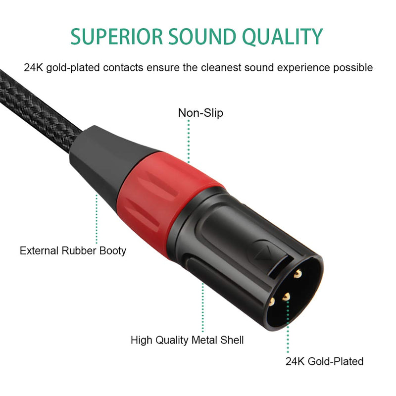  [AUSTRALIA] - COLICOLY 3.5mm Female to XLR Male Balanced Audio Converter Cable Adapter - 1ft