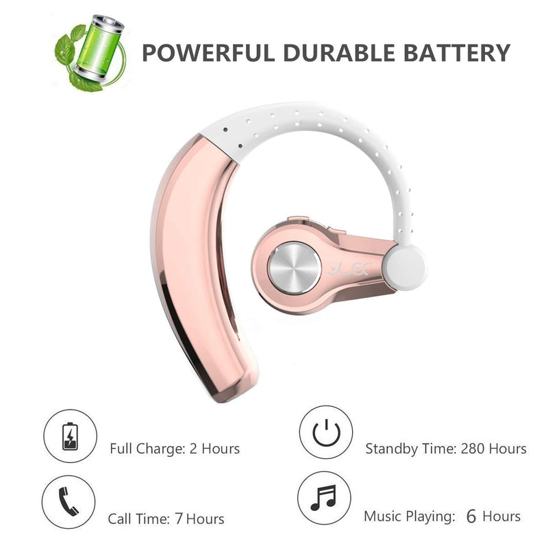  [AUSTRALIA] - PONYBRO Wireless Headset with Mic,Unmatched Comfy Wireless Earbud w/ 8 Hrs, HiFi Sound Cell Phone Earpiece Hands Free Headphone Compatible with Android/iPhone/Smartphones/Laptop, Rose Gold