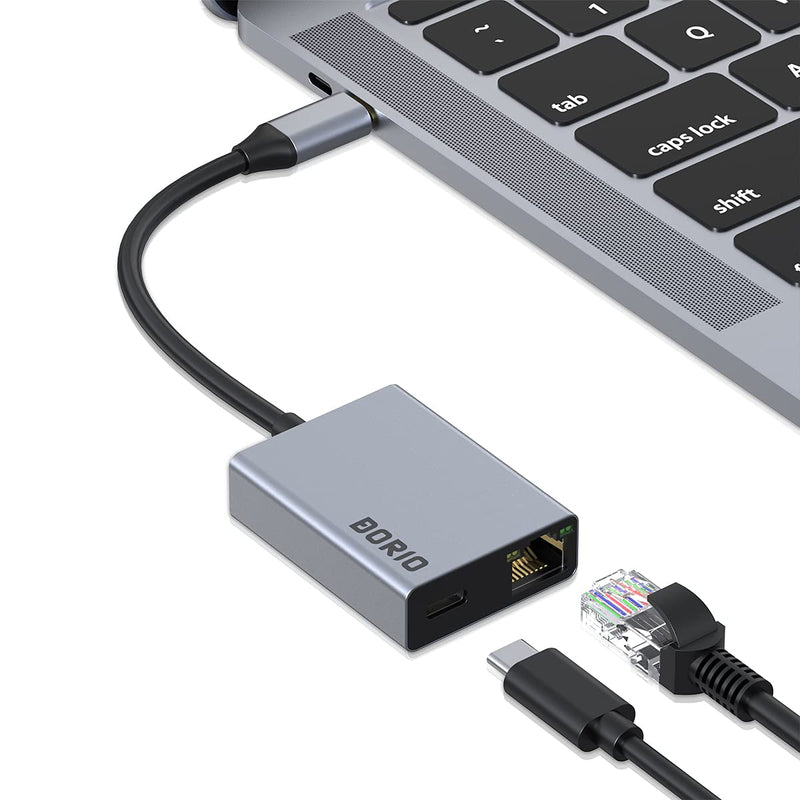  [AUSTRALIA] - BORIO USB C Type-C to Gigabit Ethernet LAN Network Adapter Hub, Dock Docking Station,Computer Networking Hubs, for Nintendo Switch，MacBook Pro, MacBook Air,iPad Pro,XPS, and More (silver gray)
