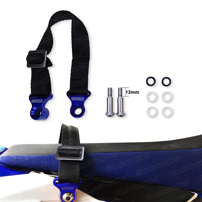  [AUSTRALIA] - Kungfu Graphics Rear Adjustable Rescue Strap Tugger Pull Strap Rope for Kawasaki Suzuki Dirtbikes Motocross Enduro Supercross Universal, Blue for YZF and WR Blue(not YZF or WR)
