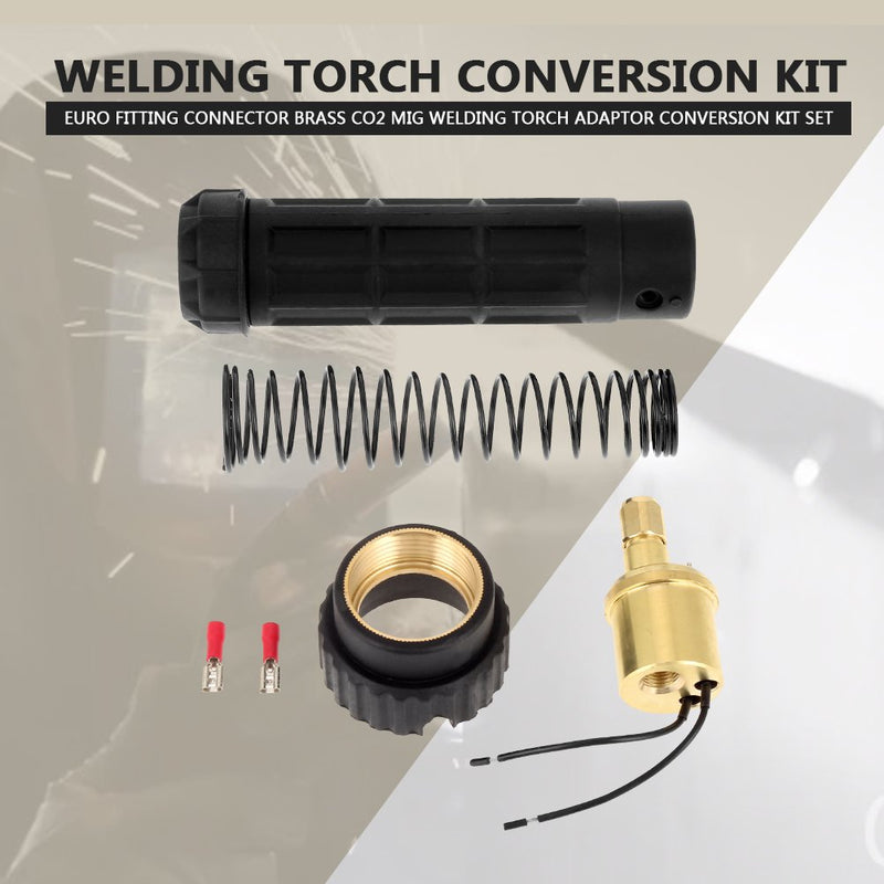  [AUSTRALIA] - Welding Torch Adapter Kit, Euro Fitting Brass CO2 MIG Welding Torch Adapter Conversion Kit