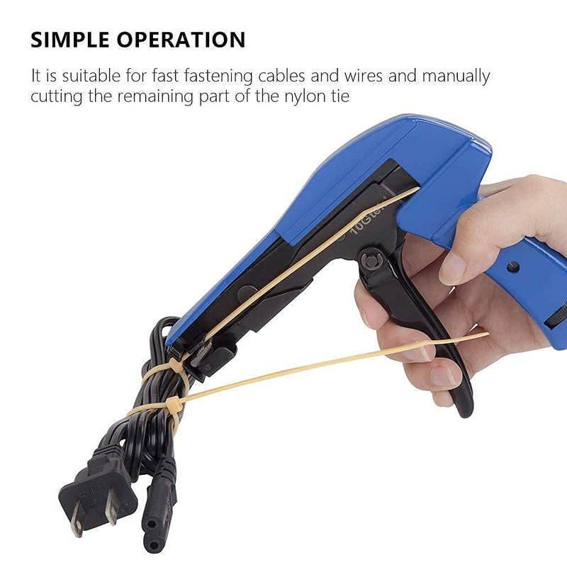  [AUSTRALIA] - A Cable Tie Gun and 1000 Pack of Zip Ties Self-Locking 8 Inch Nylon Cable Ties in White