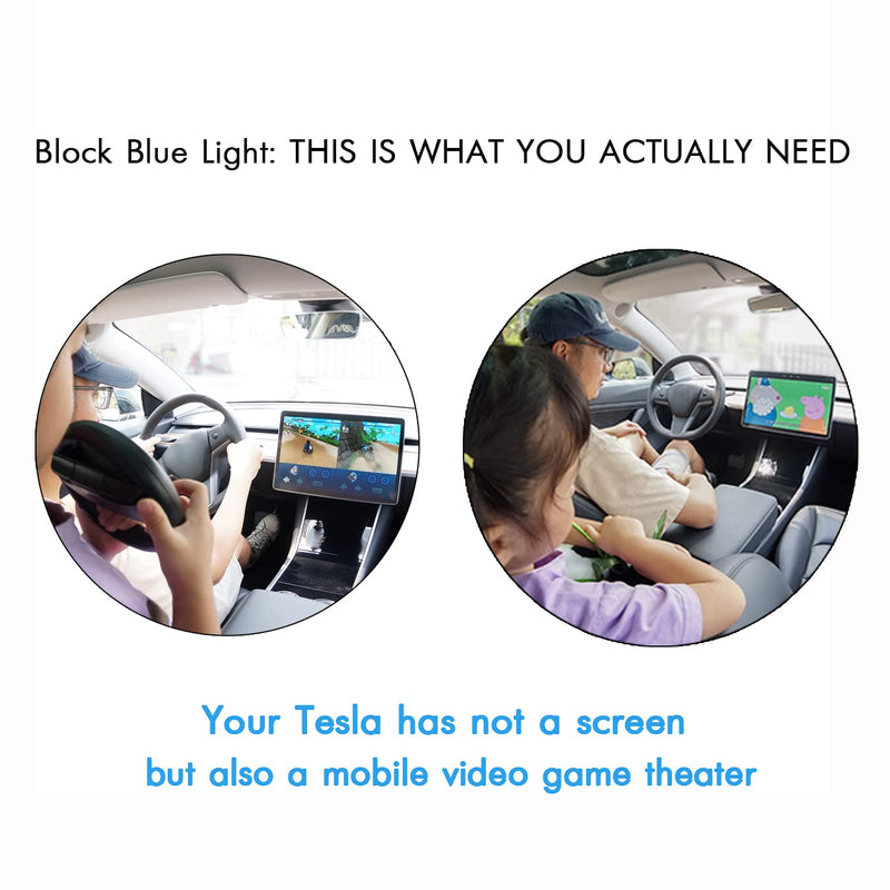  [AUSTRALIA] - Tempered Glass Screen Protector Fit for Tesla Model 3 Model Y Center Touch Screen, AUTOATOZ Car Navigation Film Matte Anti-Glare Anti-Fingerprint, Block Blue Light Design for Tesla Accessories