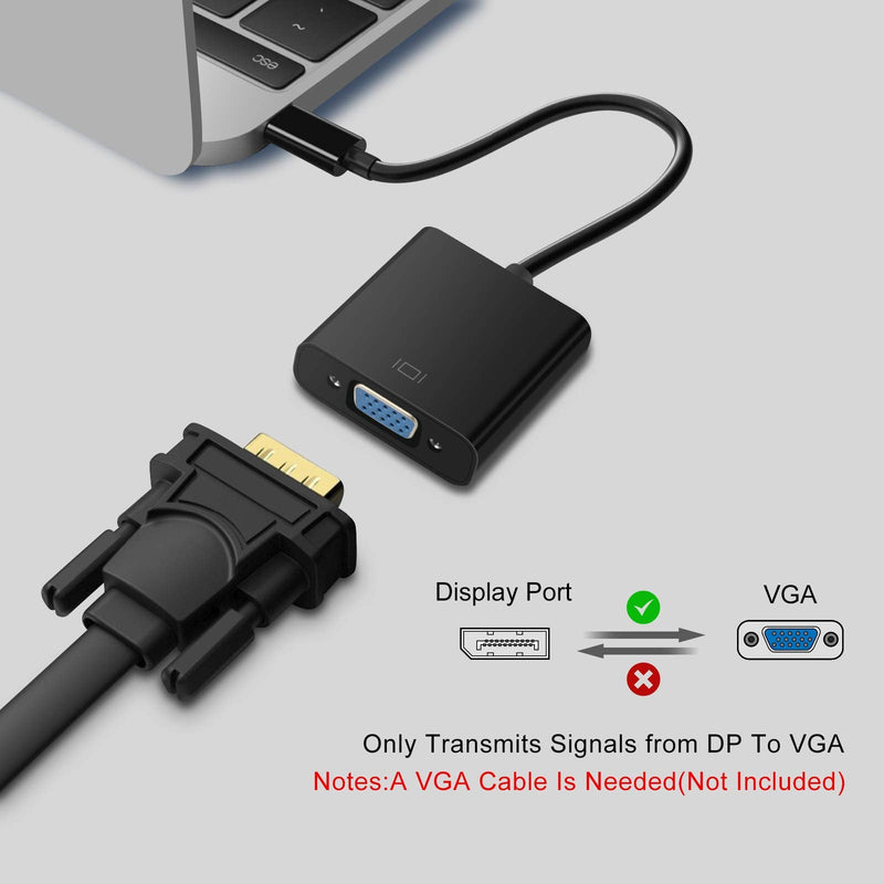  [AUSTRALIA] - EEEKit 6 Pack DisplayPort to VGA Converter Adapter, Gold Plated DP to VGA Cable Connects Male to Female for Computer, Desktop, Laptop, PC, Monitor, Projector, HDTV, HP, Lenovo, Dell, ASUS and More