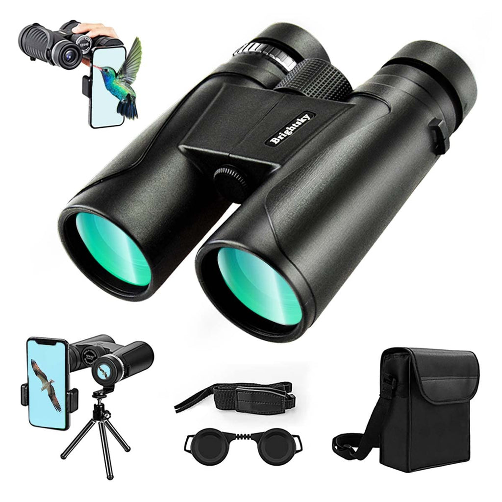  [AUSTRALIA] - 12x42 Hd Binoculars For Adults,Waterproof,Low Light Vision,Lightweight+Phone Adapter,Foldable Tripod,Beach Gifts For Dad For Bird Watching,Boating,Fishing Events,Travel,Stargazing,Bak-4 Prism Fmc Lens