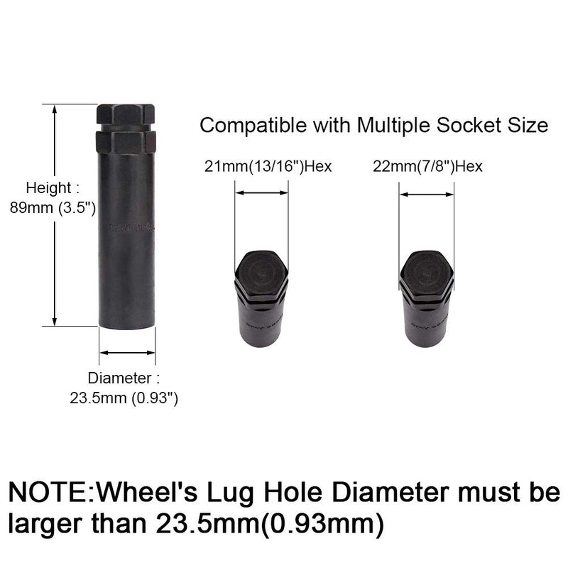 IRONTEK 7 Point Spline Tuner Socket Key Tool for Seven-Spline Wheel Lock Lug Nuts Compatible with 19mm (3/4) and 21mm (13/16) Hex Socket 20mm Inner Diameter 1 PCS - LeoForward Australia