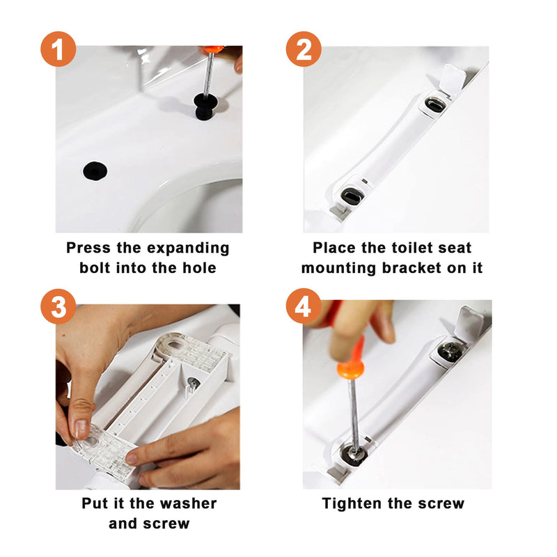  [AUSTRALIA] - Universal Toilet Seats Bolt Screw, Fixings Expanding Rubber Top Fix Extra Long Nuts Screws for Toilet Seat Hinges, Easy to Install, Toilet Seat Replacement Parts Kit, 2pack