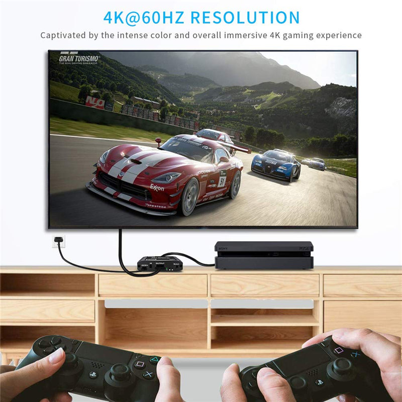  [AUSTRALIA] - VSVABEFV 3x1 HDMI Splitter Aluminum HDMI Switch 3 in 1 Out with IR Remote Control, Supports 4k@60HZ 3D HD1080P, HDMI Switcher for PS3 PS4 Pro TV