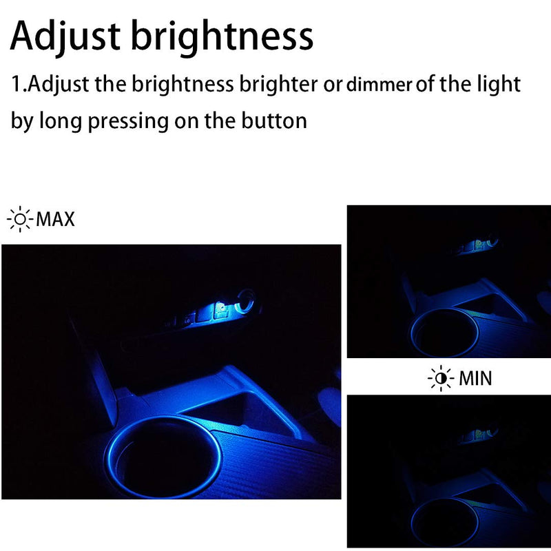  [AUSTRALIA] - (Qty: 2) Mini USB LED Light, RGB Car LED Interior Lighting Kit, DC5V Smart USB LED Atmosphere Light, Laptop Keyboard Light Home Decoration Night Lamp (Color: Adjustable Brightnes, 8 Color Change)