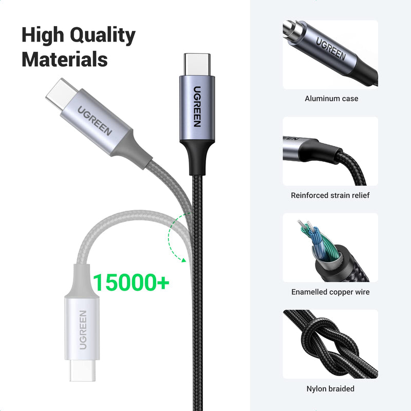  [AUSTRALIA] - UGREEN USB C to 3.5mm Audio Adapter Hi-Fi Stereo Type C to Aux Headphone Male Cord Car Auxiliary Braided Cable Compatible with Samsung Galaxy S23 Ultra S22 S21 S20 Note20 iPad Pro Air Pixel 7, 10FT