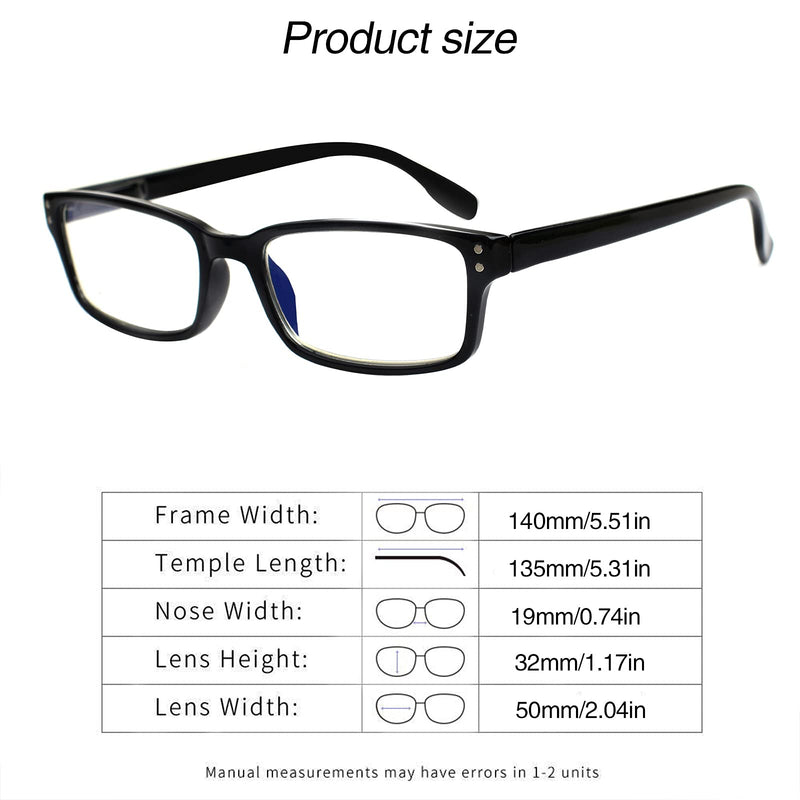  [AUSTRALIA] - Computer Reading Glasses 5 Pack Blue Light Blocking Glasses Anti Eyestrain Flexible Readers for Women Men Mix Color 1.0 x