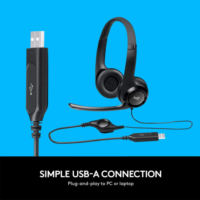  [AUSTRALIA] - Logitech ClearChat Comfort/USB Headset H390 (Black) Black 1 Count (Pack of 1)