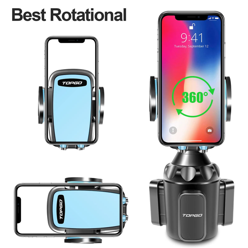  [AUSTRALIA] - TOPGO Cup Holder Phone Holder, [Secure & Stable] Car Cup Holder Phone Mount Cell Phone Automobile Cradle for iPhone, Samsung and More Smart Phone -Blue Blue 8 inch