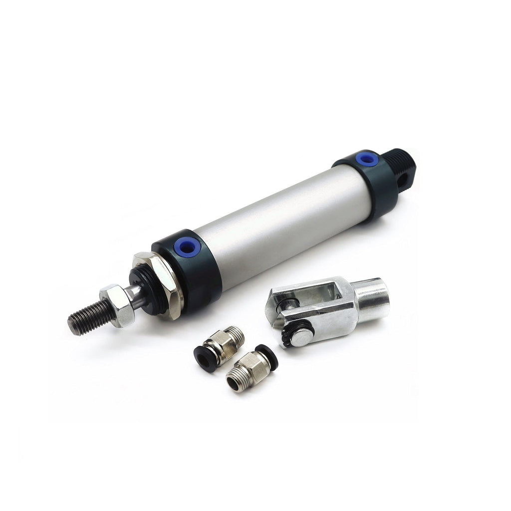  [AUSTRALIA] - MAL Series Aluminum Alloy Mini Pneumaitc Air Cylinder 25mm Bore 200mm Stroke Single Rod Double Acting Air Cylinder with Y Connector and 2Pcs 6mm Pneumatic Quick Fitting