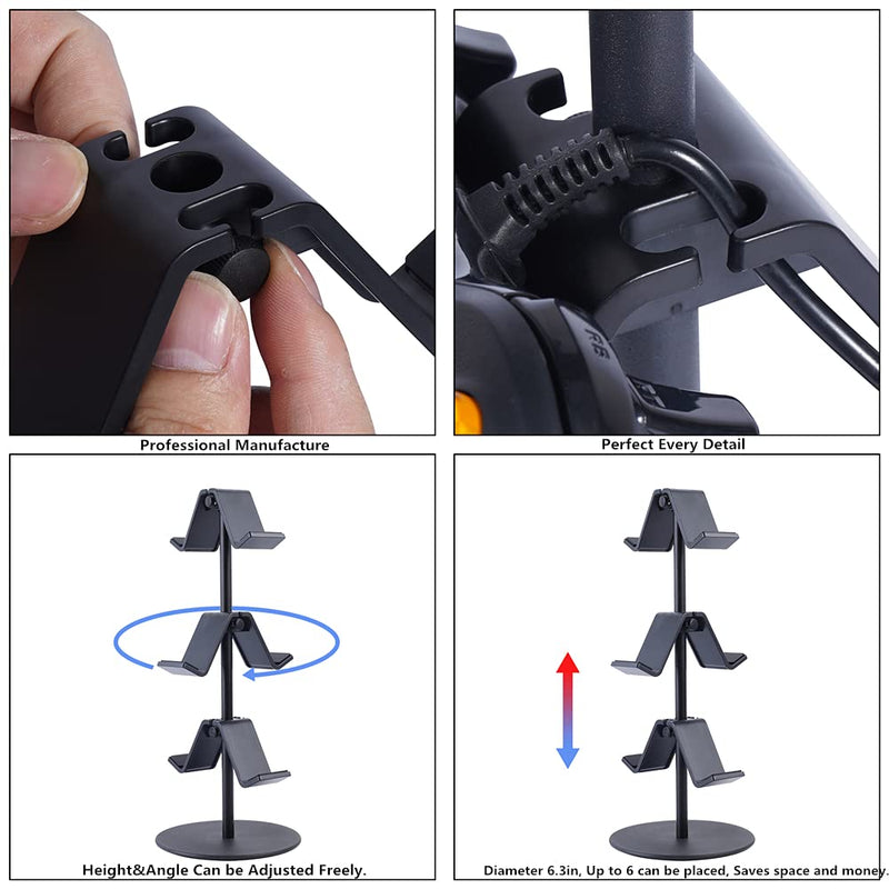  [AUSTRALIA] - Controller Stand 3 Tier,Headphone Holder,KELJUN Multi Adjustable Game Controller Headset Hanger for All Universal Gaming PC Accessories, Xbox PS4 PS5 Nintendo Switch(Smart Black) Smart Black