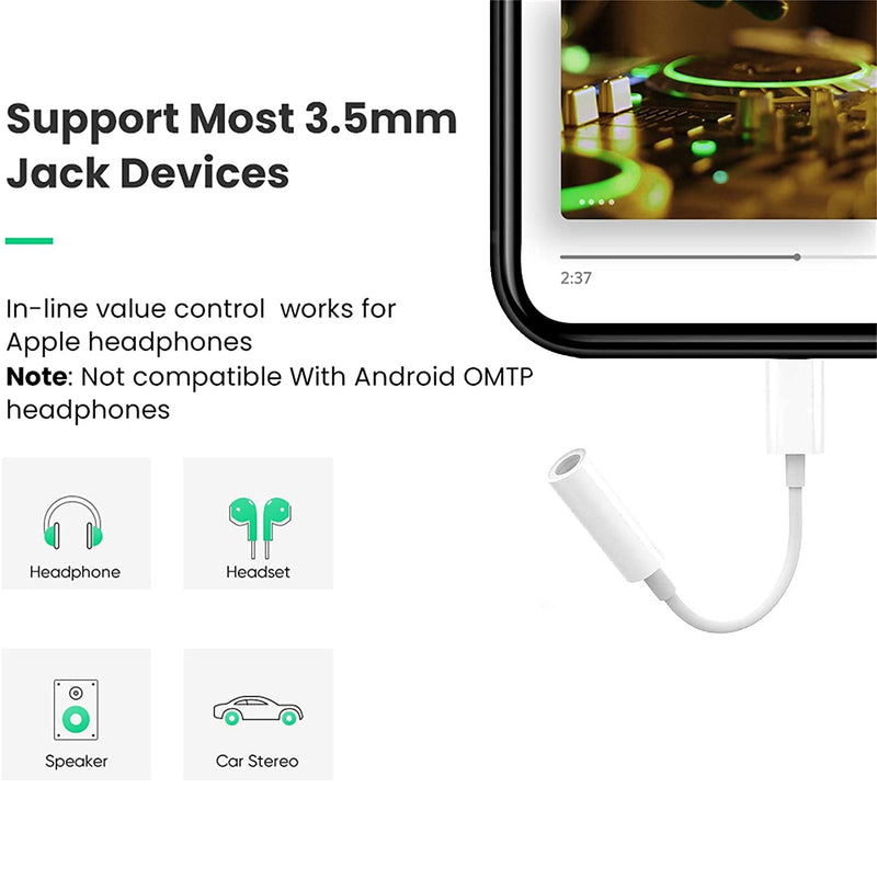  [AUSTRALIA] - Apple MFi Certified 3 Pack Headphone Adapter for iPhone Connects Lightning to 3.5mm Dongle Auxiliary Audio Splitter Cable AKAVO Adapter Compatible with iPhone 7 8 11 11 Pro 12 12 Pro X XR XS XS Max 3Pack