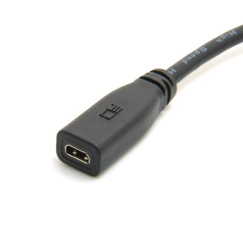  [AUSTRALIA] - CY Type D Micro HDMI v1.4 Socket Female to Type C Mini HDMI Male Convertor Adapter Cable 10cm