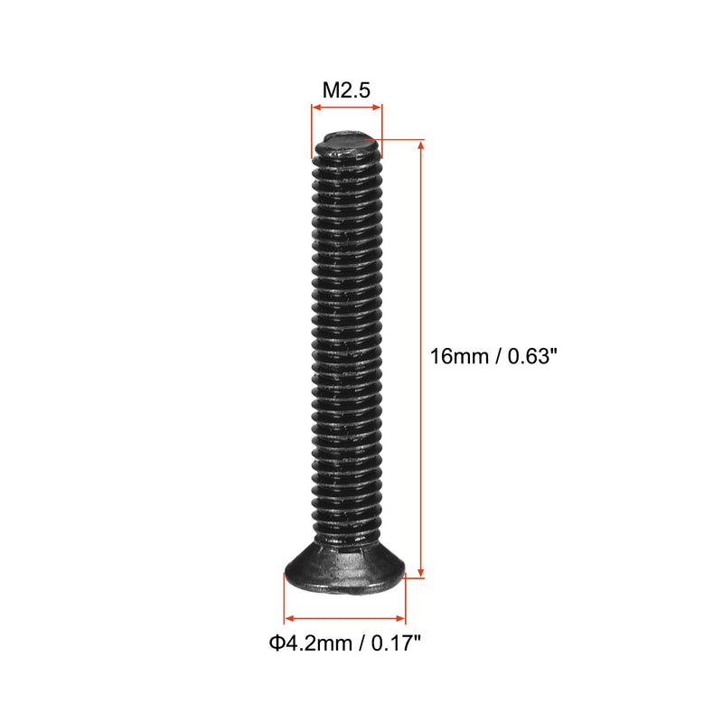  [AUSTRALIA] - uxcell M2.5 x 16mm Phillips Screw Fasteners Black for Laptop PC TV Fan Switch 350pcs M2.5x16mm