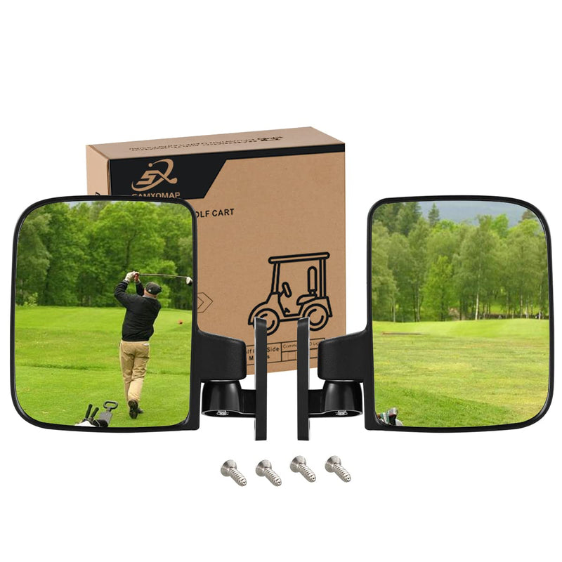 [AUSTRALIA] - Golf Cart Side Mirrors for Club Car EZ-GO Yamaha and other 180°Adjustable Folding Wide-Angle Side View Mirror