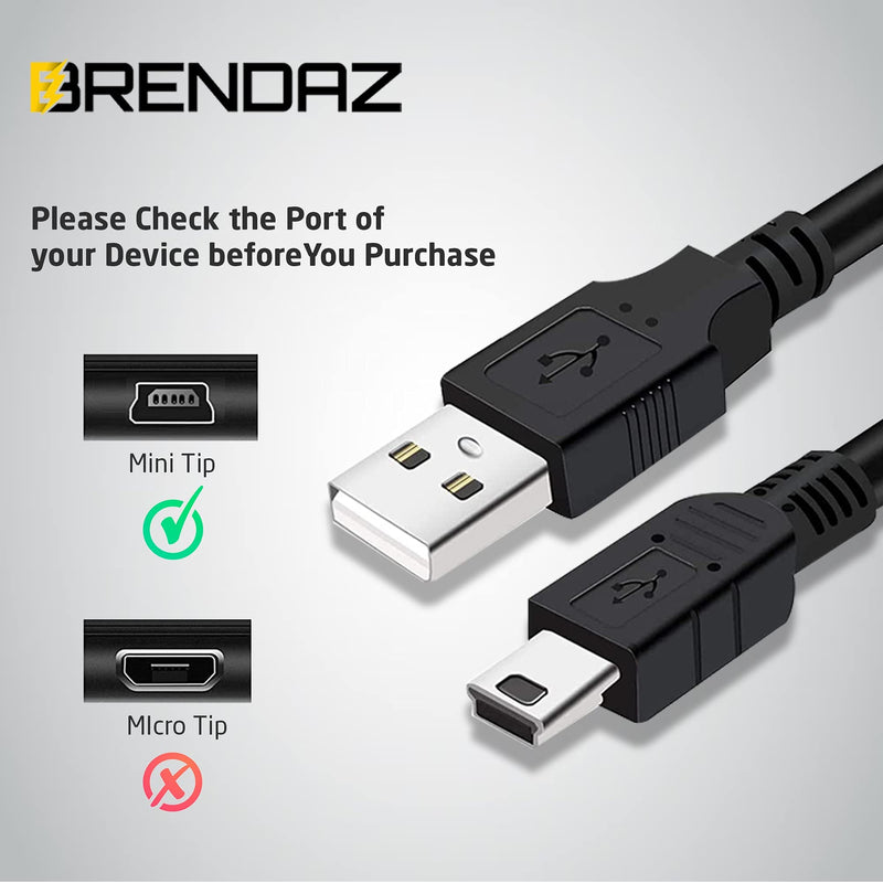  [AUSTRALIA] - BRENDAZ - Mini USB to Mini B Data Cable – Mini B Cable with Ultimate Data Sync & Charging Quality Compatible with PS3, Dash Cam, Digital Cameras, PDA, Scanners, etc. (1-FEET) 1-FEET
