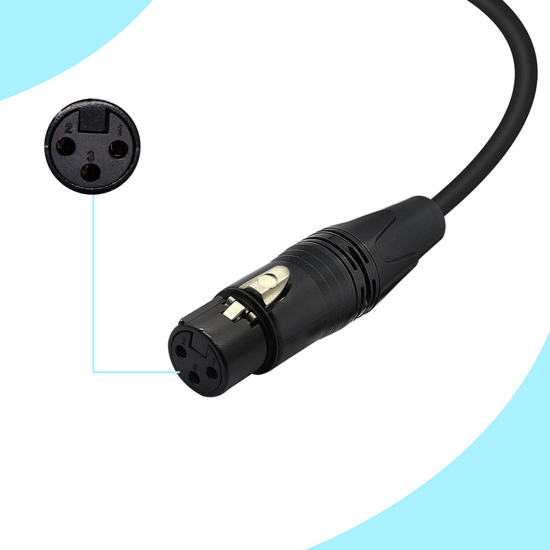  [AUSTRALIA] - PNGKNYOCN 1/4 to XLR Cable 90 Degree Right Angle 6.35 mm TRS Male Plug to XLR Female Jack Audio Stereo Microphone Cable for Speakers, Stage, DJ and More（50cm）