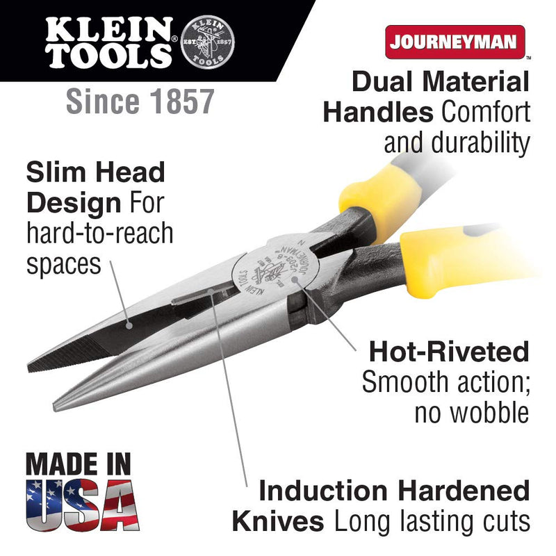  [AUSTRALIA] - Klein Tools J203-8 Needle Nose Pliers with Cutter, Heavy Duty 8-Inch Journeyman