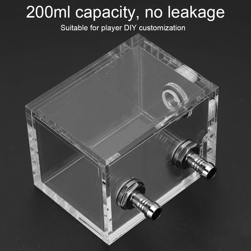  [AUSTRALIA] - 200ml Transparent Acrylic Water Cooling Tank,Acrylic Computer Water CoolingTank,5mm Durable Ultra-Quiet Faster Heat Dissipation Water Cooling Radiator,DIY Customization Water Cooled Tank