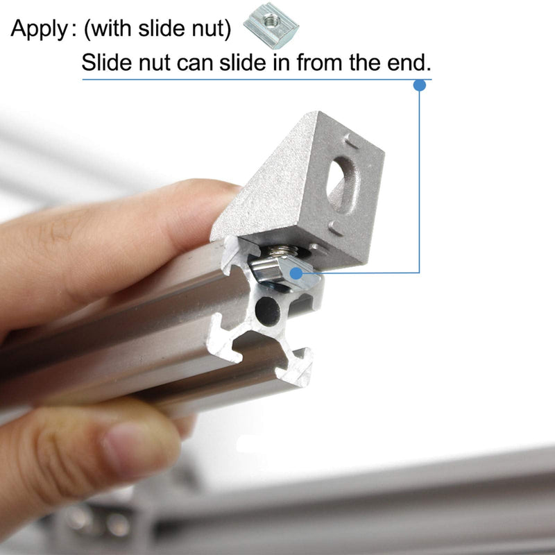  [AUSTRALIA] - Aluminum Extrusion 20Pcs 2020 Aluminum Profiles Corner Brackets Set with 40Pcs M5 T Slot Nuts and Bolts for T Slot Rail 2020 T Slot Aluminum Extrusion