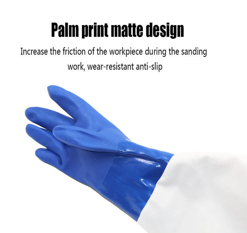  [AUSTRALIA] - Jewboer 23.6" Canvas Rubber Sandblasting Sand blaster Protection Gloves for Sandblast Cabinets XL,1 pair