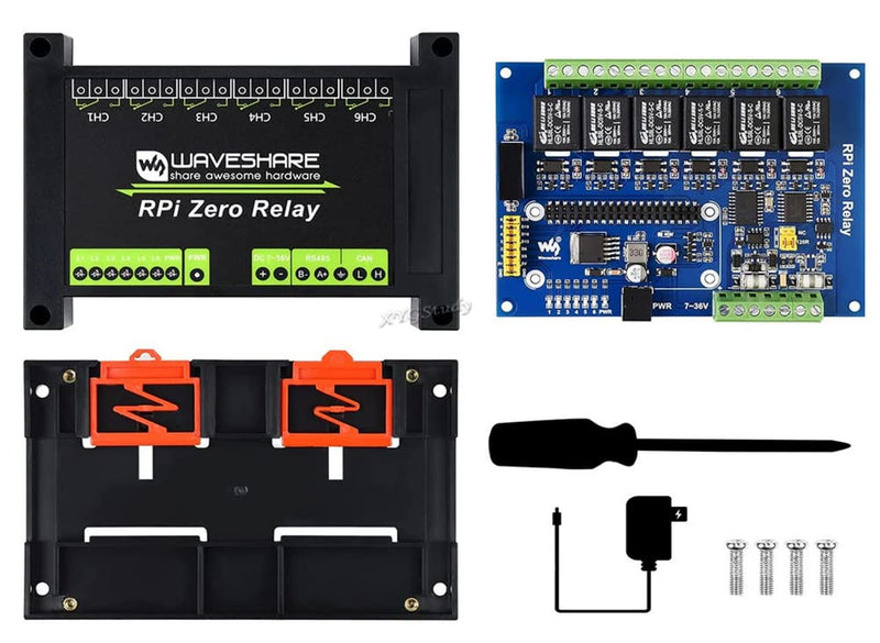  [AUSTRALIA] - Industrial 6-Channel Relay Module for Raspberry Pi Zero WH with RS485/CAN Bus Power Supply & Photocoupler Isolation Protections @XYGStudy