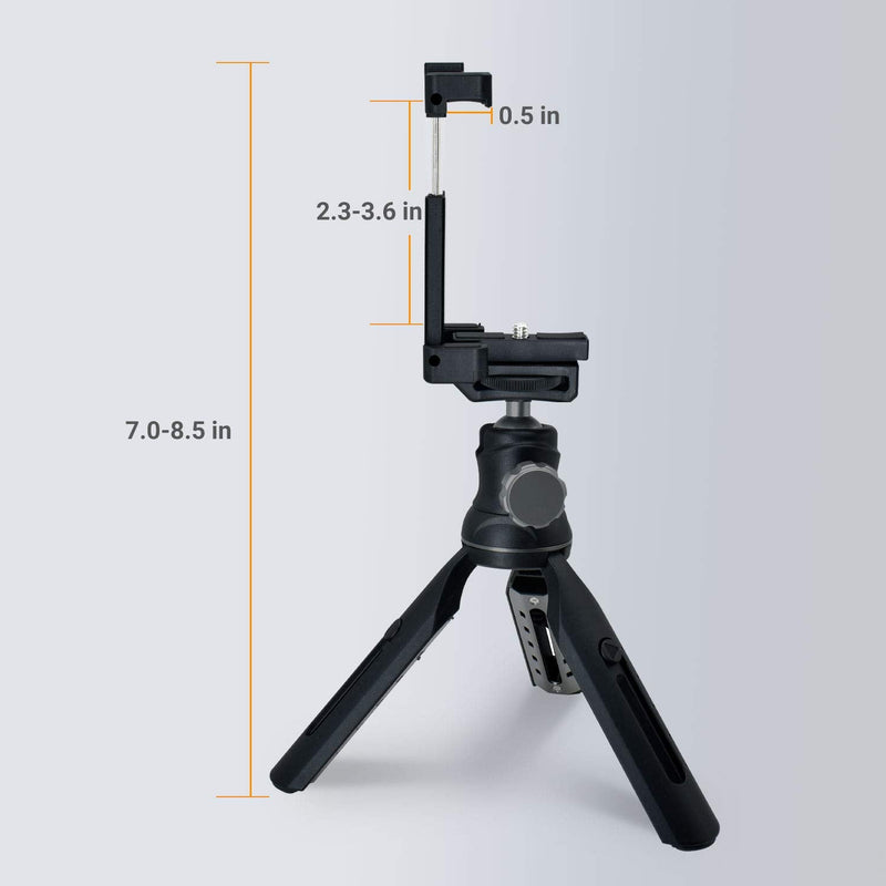  [AUSTRALIA] - Cubilux Tabletop Phone Tripod with Ball Head, 2-in-1 Desktop Camera Tripod Compatible with iPhone 13 Pro 12 11 XR, Samsung Note 20/10 S22 Ultra S21/S20, Pixel 6 Pro 5 4 3 XL, DSLR More