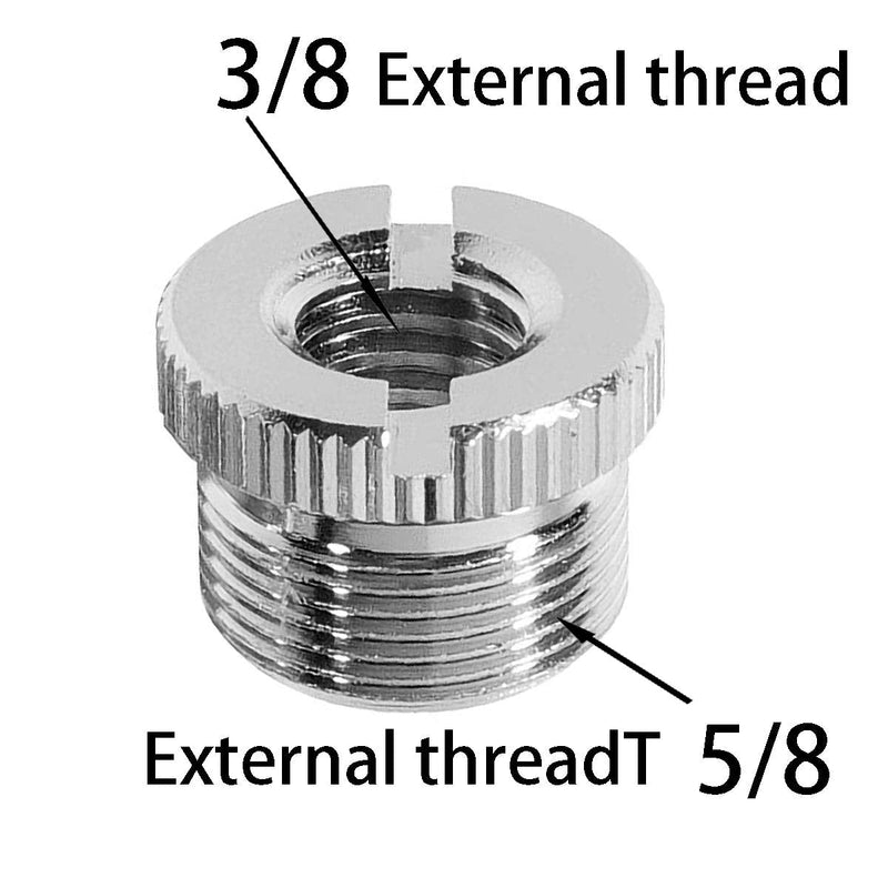  [AUSTRALIA] - 2 Precision-Manufactured Microphone Holder adapters (Nickel-Plated Solid Brass) 5/8 Male to 3/8 Female Adapter, 3/8 to 5/8 Adapter, Male to Female Adapter, Camera Tripod Microphone Holder Accessories (5/8 male to 3/8 female)