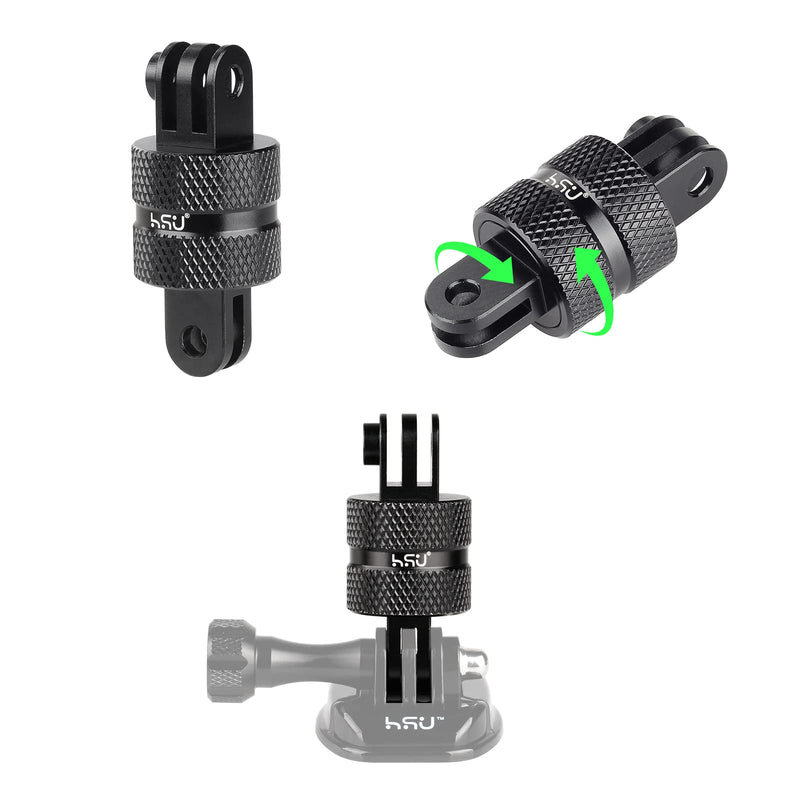  [AUSTRALIA] - HSU All Aluminum Alloy Basic Adapter Grab Bag for GoPro, Including 1/4 inch 20 Tripod Mount, Rotation Camera Mount, Adjust Arm, Thumbscrew and Wrench（9 Pcs）
