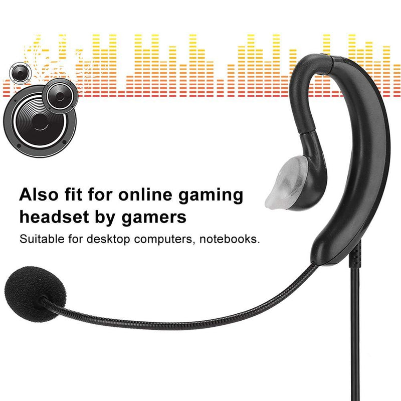  [AUSTRALIA] - USB Headset, Ear-Hook Headphone Computer Notebook Accessory, Support One-Key Mute with Adjustable Volume, Noise Cancelling Function, for Gamers, Office Working, Chating