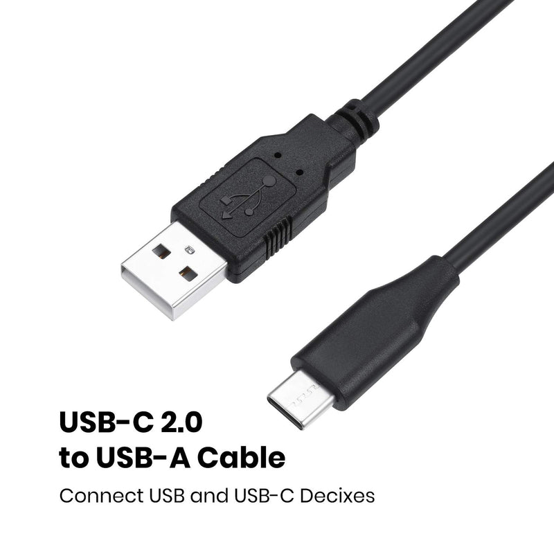  [AUSTRALIA] - Perixx PERIPRO-406 USB Type C Male to USB A Male 3 Ft Cable - USB2.0 Spec for Smartphones, Tablets, Laptop, and Desktops - Black USB2.0 C Male to A Male Cable