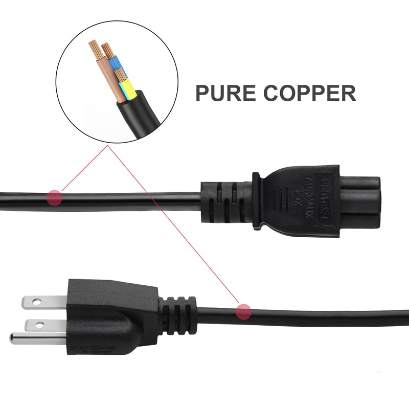  [AUSTRALIA] - 3 Prong TV Power Cord Cable for LG LED LCD Smart TV, IEC-60320 IEC320 C5 to NEMA 5-15P (12Ft) 12Ft