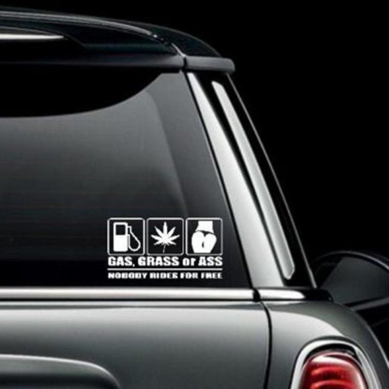  [AUSTRALIA] - OKDEALS Gas Grass Or Ass Nobody Rides For Free Car Truck Window Vinyl Decal Sticker (pack of 2)