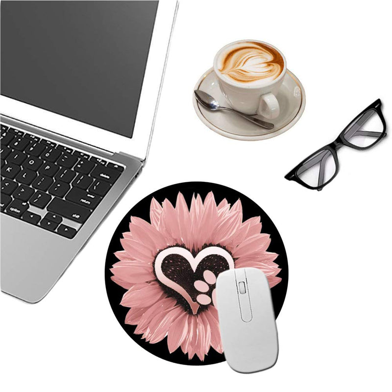  [AUSTRALIA] - Mouse Pad , Sunflower Pink Flowers Mousepad Desk Decor Office Accessories Modern Mouse Pad Personalized Mouse Mat Round Mousepad for Computers Laptop