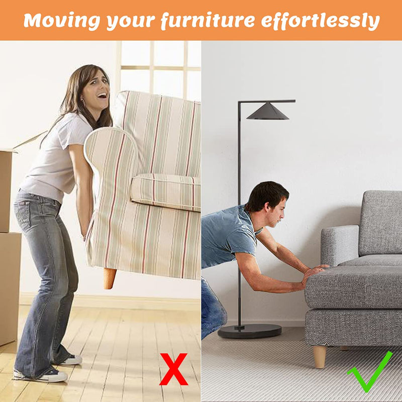  [AUSTRALIA] - GINOYA Stick Furniture Sliders, 16pcs Square Furniture Glides for Easy Moving on Carpet Hardwood (Beige) 1-3/5 inches, Square Beige