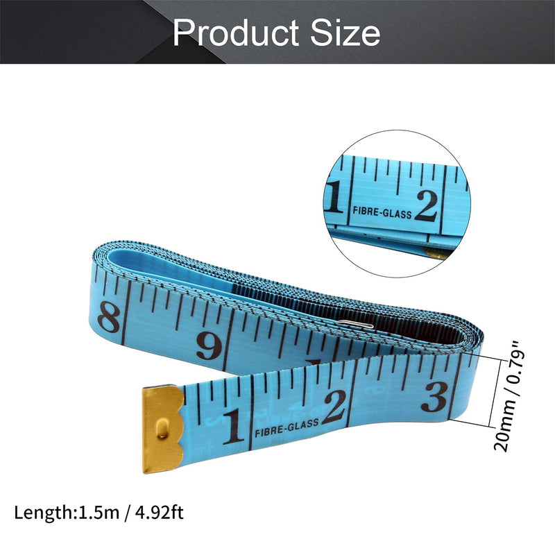  [AUSTRALIA] - Utoolmart 150cm / 59-inch Tape Measure,Plastic Round Case Tape ,Metric Scale,Soft and Retractable Tape,Body Tailor Sewing,Medical, Measuring Tool 5 Pcs