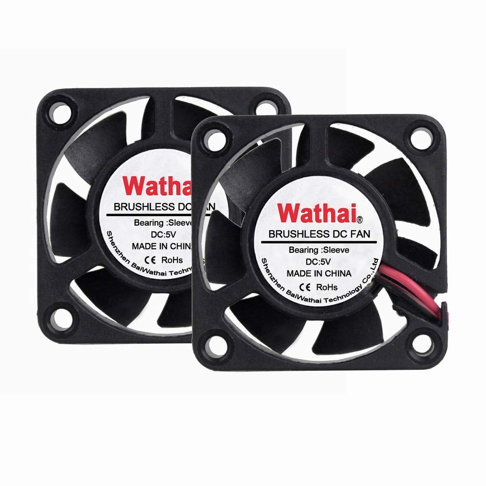  [AUSTRALIA] - 2 Packs Wathai 40mm x 40mm x 10mm 5V Brushless DC Cooling Case Fan