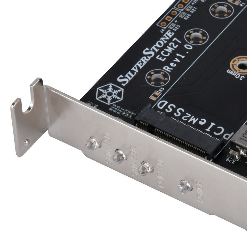  [AUSTRALIA] - SilverStone Technology ECM27 Triple Slot (1 x NVMe & 2 x SATA) M.2 SSD to PCIe x4 Adapter Card, SST-ECM27