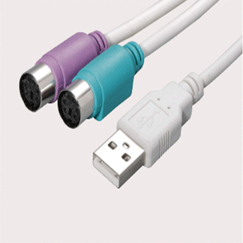  [AUSTRALIA] - LINGYU USB to PS2 Adapter, USB to ps2 Keyboard and Mouse Interface Adapter Cable (2 Pack)