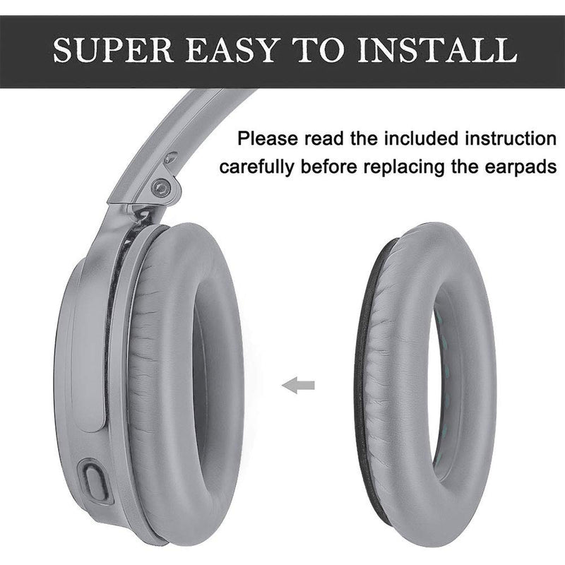  [AUSTRALIA] - QC35 Headphones Replacement Ear Pads - QC35,QC35ii Replacement Earpads Cushion - Compatible with Bose Quiet Comfort35,QC25,QC35ii,QC15,AE2,AE2i-Comfortable & Durable (Silver) Silver