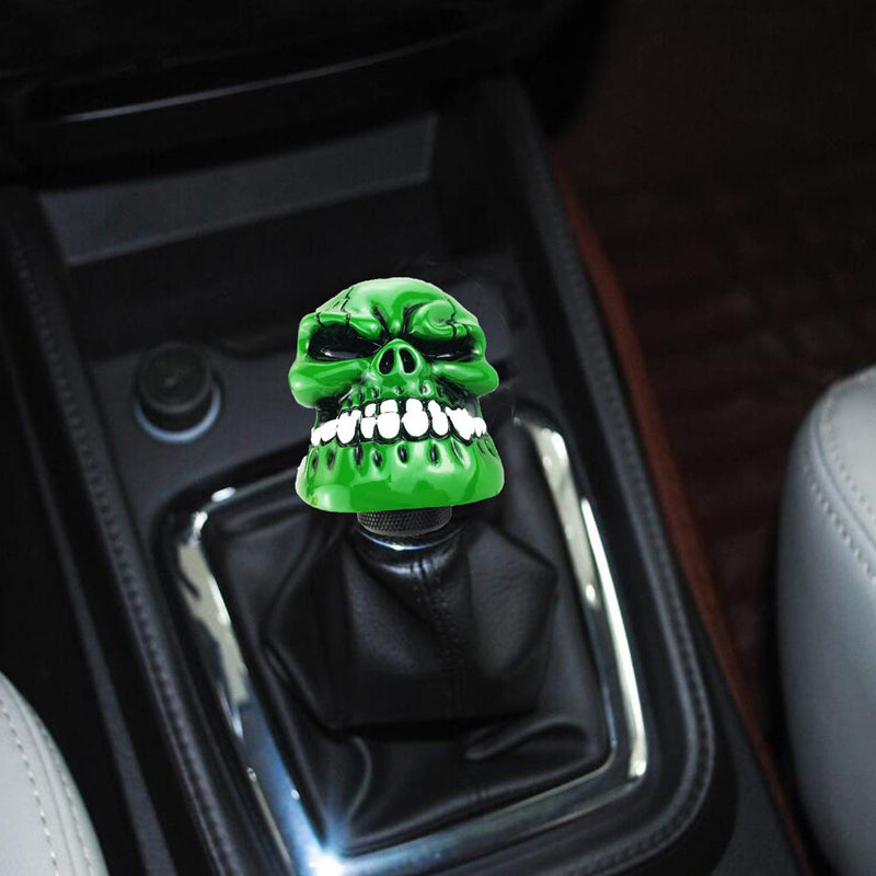  [AUSTRALIA] - Arenbel Skull Shifting Knob Gear Stick Shift Knobs Car Shifter Handle fit Universal Manual Automatic Vehicles, Green